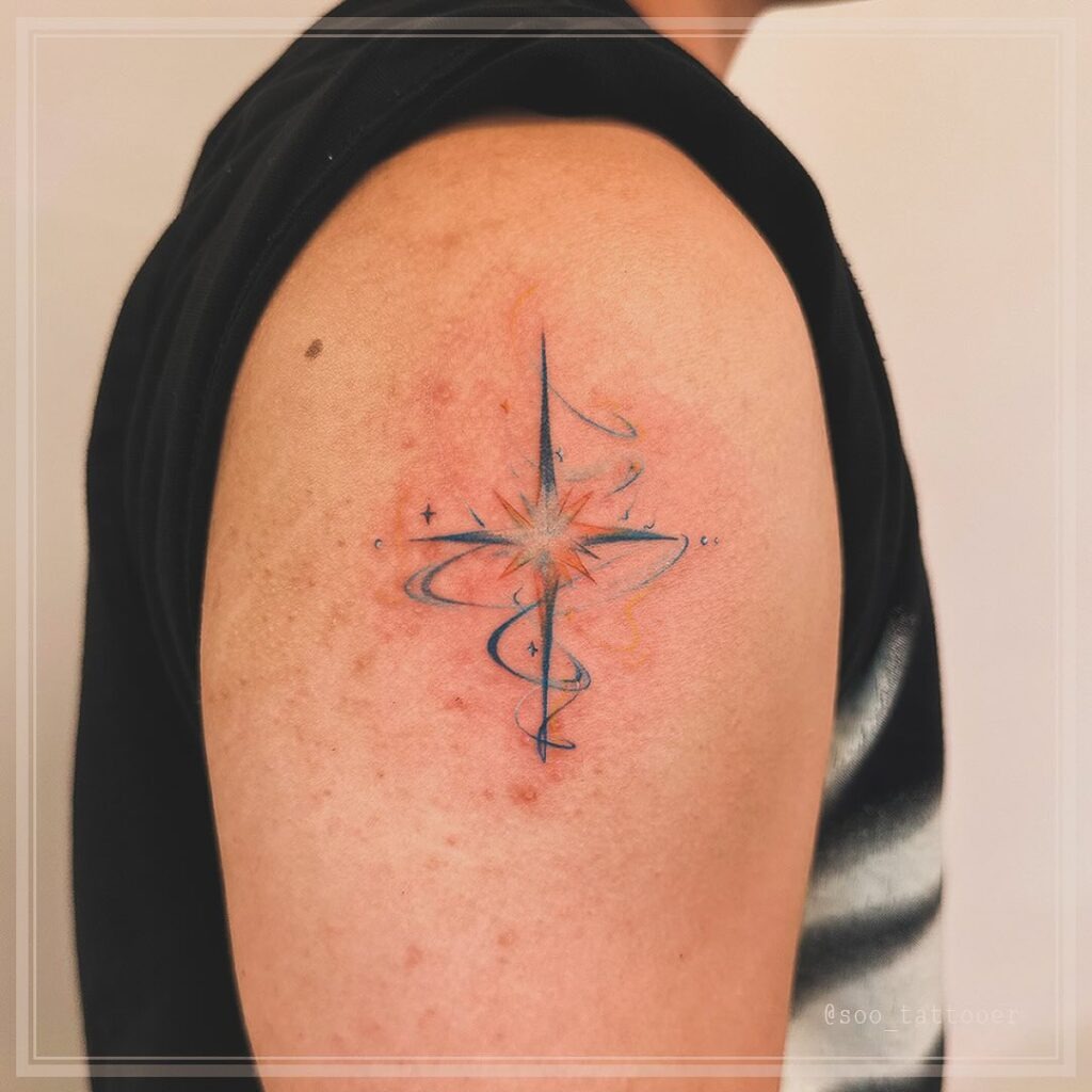 Cosmic Starburst Upper Arm Tattoo Tattoo Design