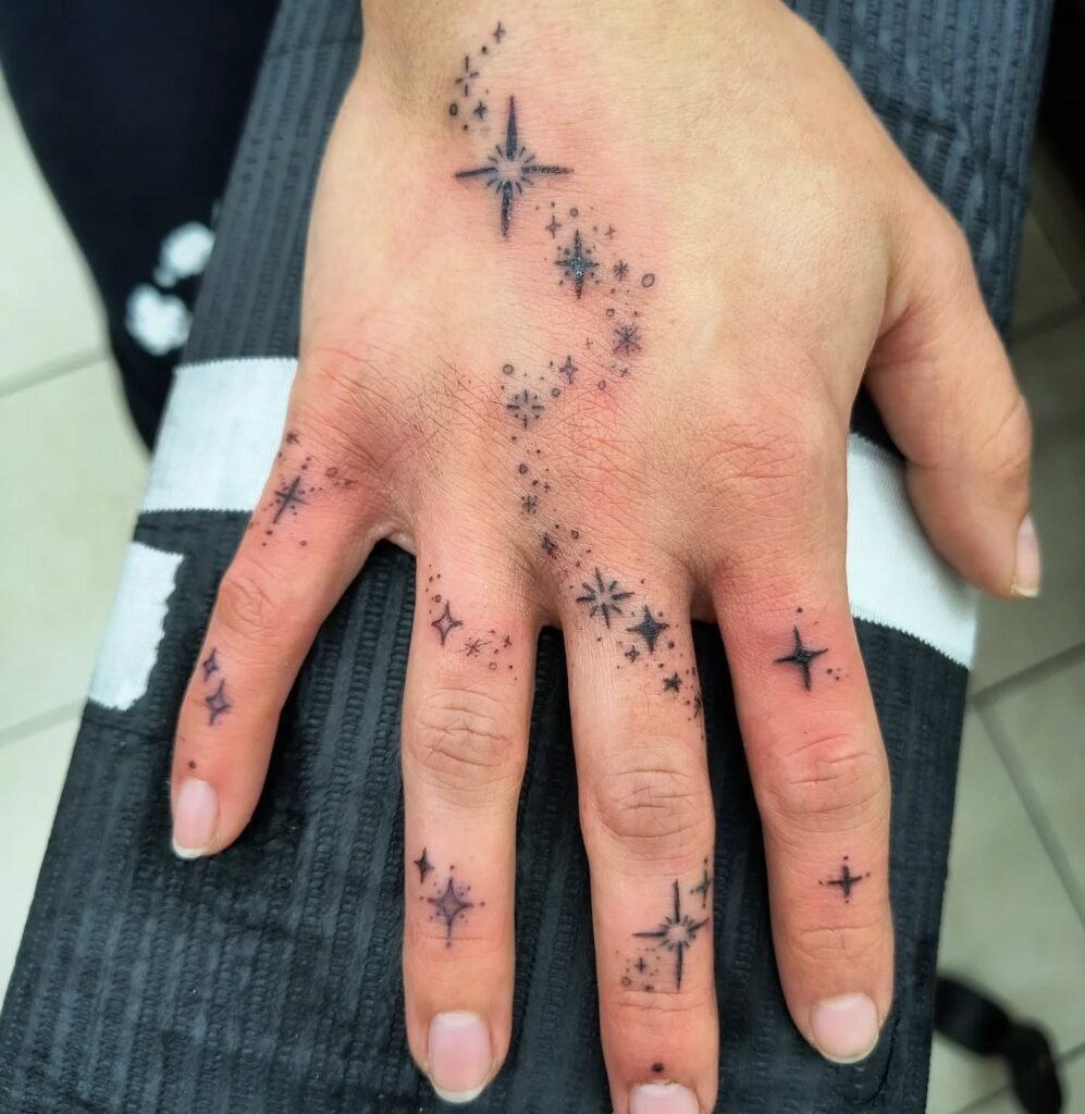 Cosmic Starry Hand Tattoo Tattoo Design