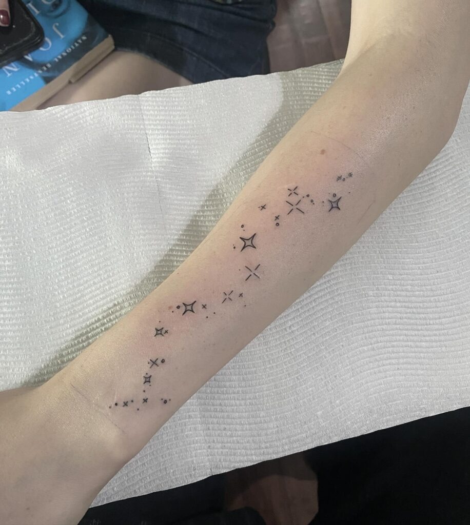 Delicate Star Trail Tattoo Tattoo Design