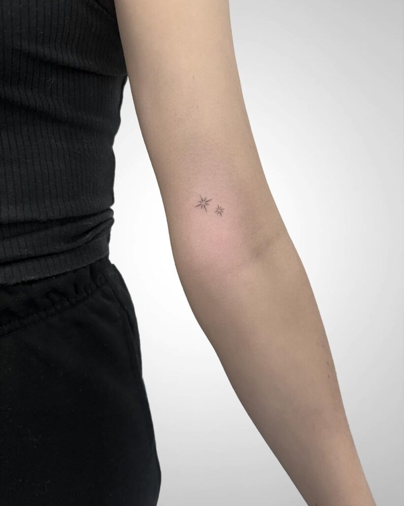 Delicate Twin Star Tattoo Tattoo Design
