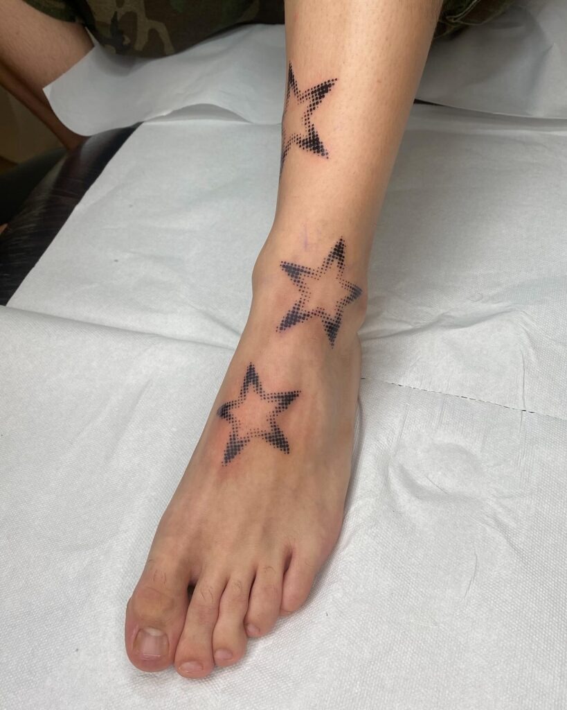 Dotwork Star Cluster Foot Tattoo Tattoo Design