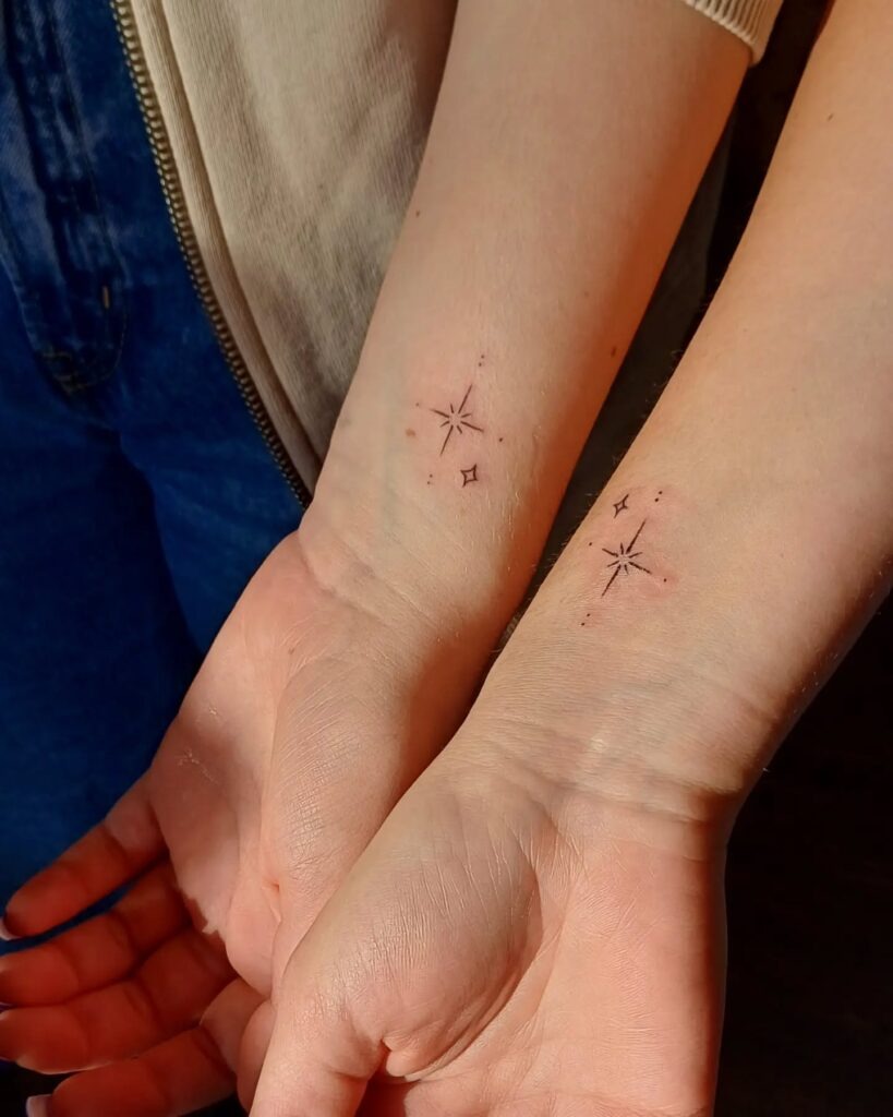 Matching Star Spark Tattoos Tattoo Design