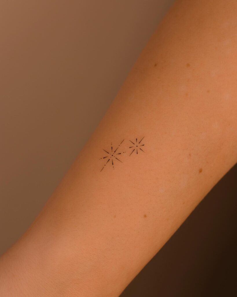 Minimal Twin Sparkle Tattoo Tattoo Design