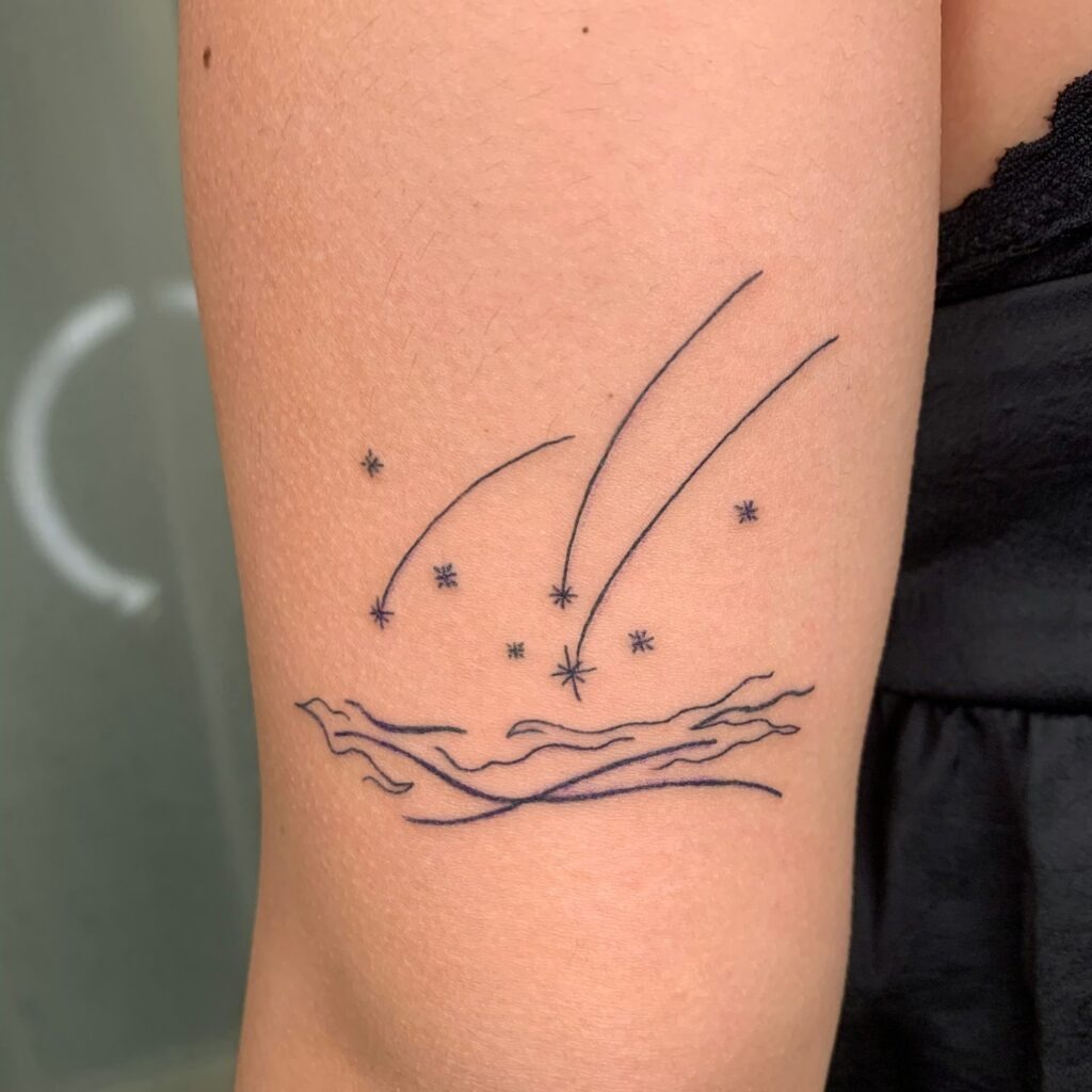 Minimalist Shooting Stars Tattoo Tattoo Design