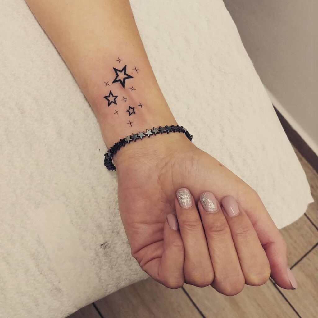 Minimalist Star Cluster Wrist Tattoo Tattoo Design