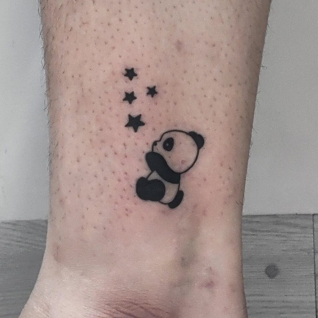 Panda Chasing the Stars Tattoo Tattoo Design