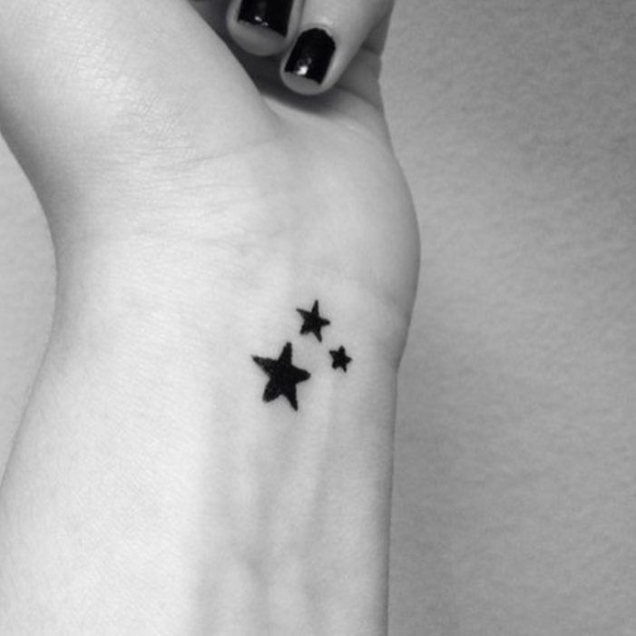 Three Solid Stars Wrist Tattoo Tattoo Design