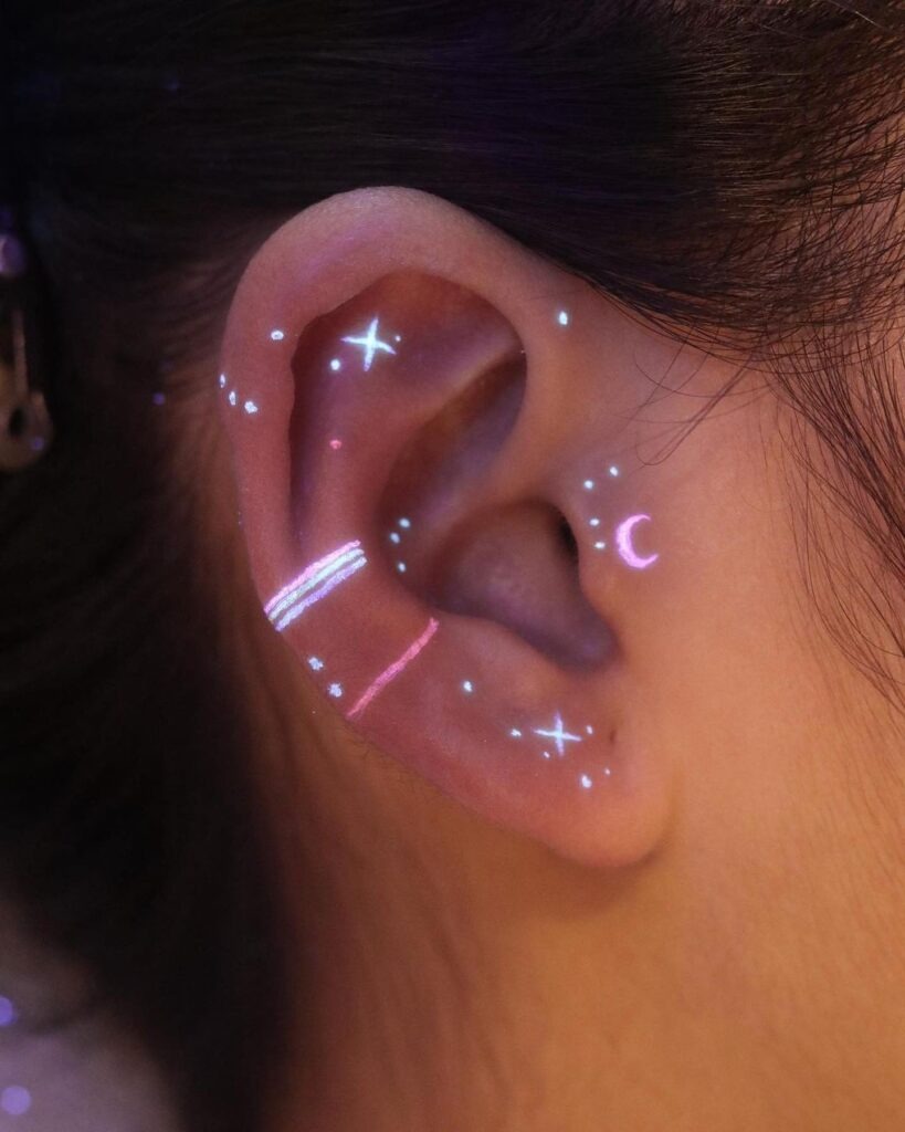 UV Cosmic Ear Tattoo Tattoo Design