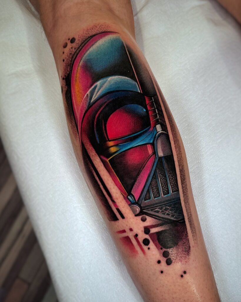 Abstract Neo-Traditional Darth Vader Tattoo Tattoo Design