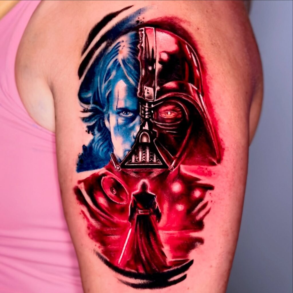 Anakin to Vader Transformation Tattoo Tattoo Design
