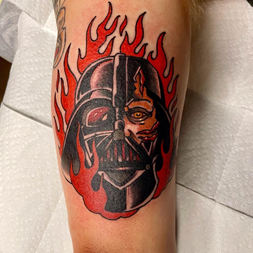 Burning Fate of Darth Vader Tattoo Tattoo Design
