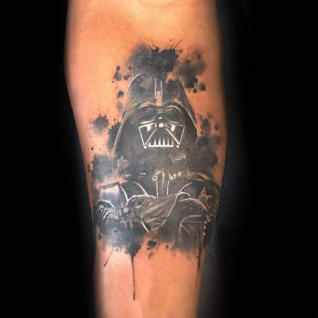 Dark Watercolor Darth Vader Tattoo Tattoo Design