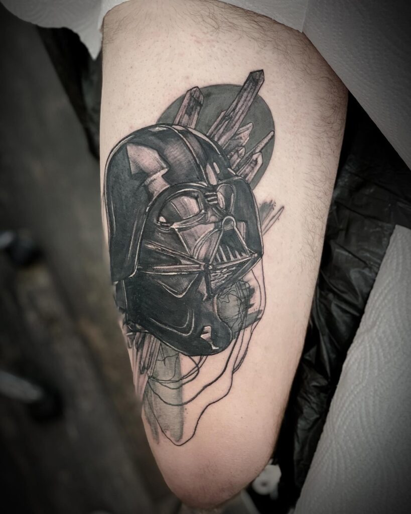 Darth Vader Abstract Sketch Tattoo Tattoo Design