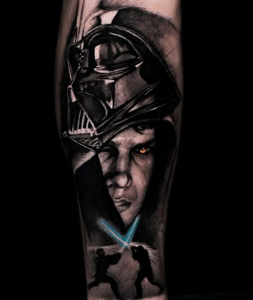 Darth Vader and Anakin Transformation Tattoo Tattoo Design