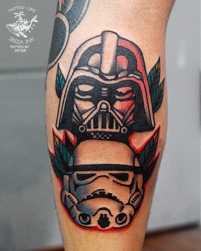 Darth Vader and Stormtrooper Neo-Traditional Tattoo Tattoo Design
