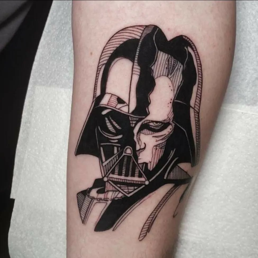 Darth Vader Linework Tattoo Tattoo Design