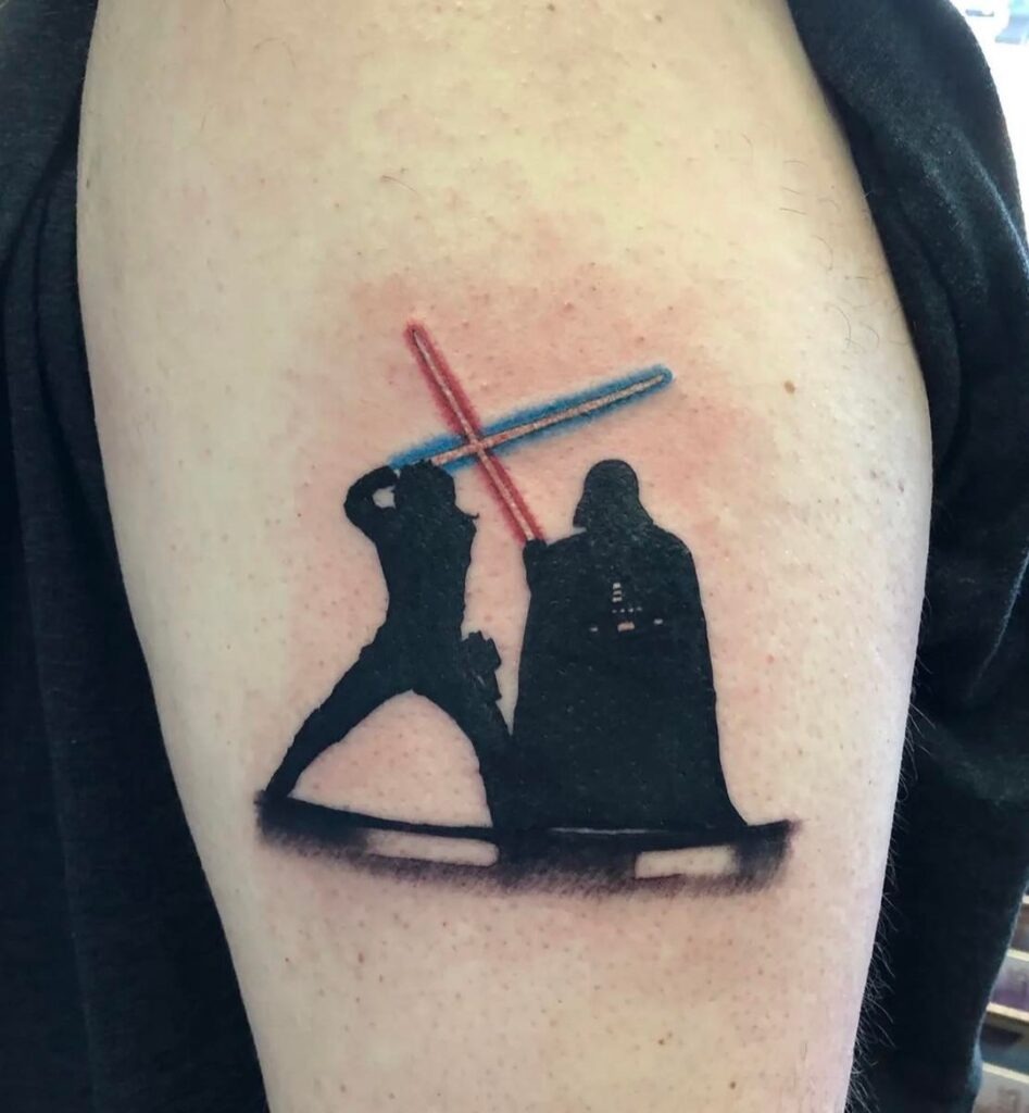 Darth Vader vs. Luke Skywalker Tattoo Tattoo Design