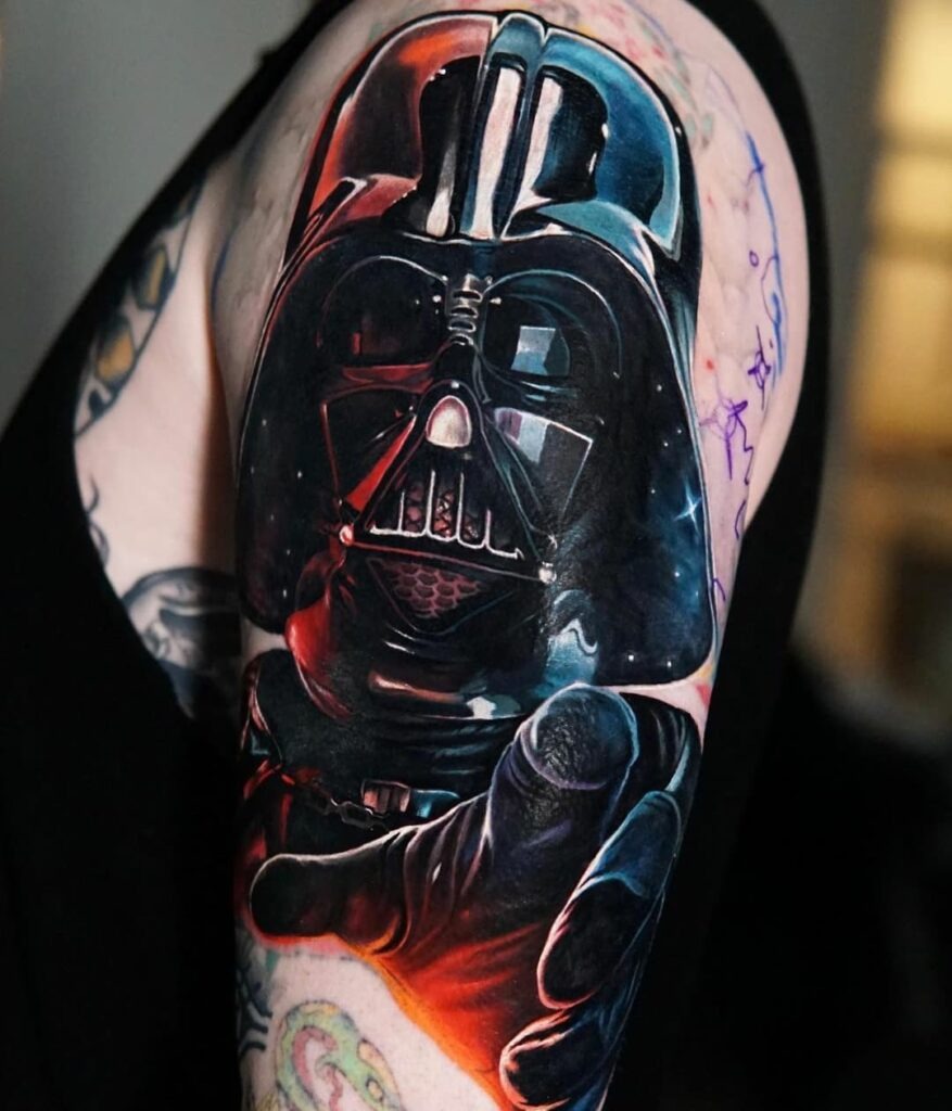 Hyper-Realistic Darth Vader Arm Tattoo Tattoo Design