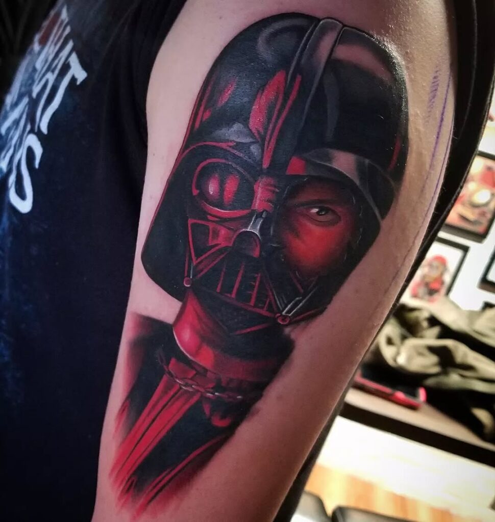 Split Face Vader Tattoo Tattoo Design
