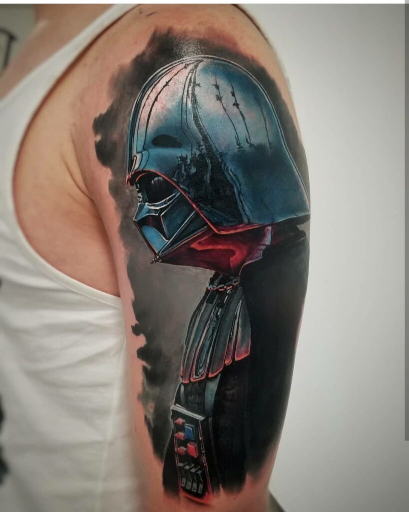 Striking Realism Darth Vader Tattoo Tattoo Design