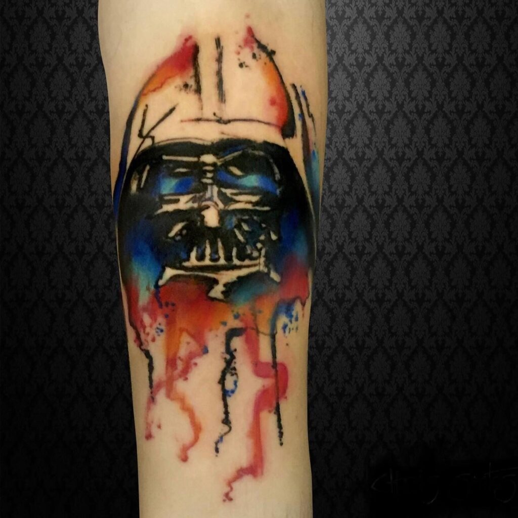 Watercolor Darth Vader Tattoo Tattoo Design