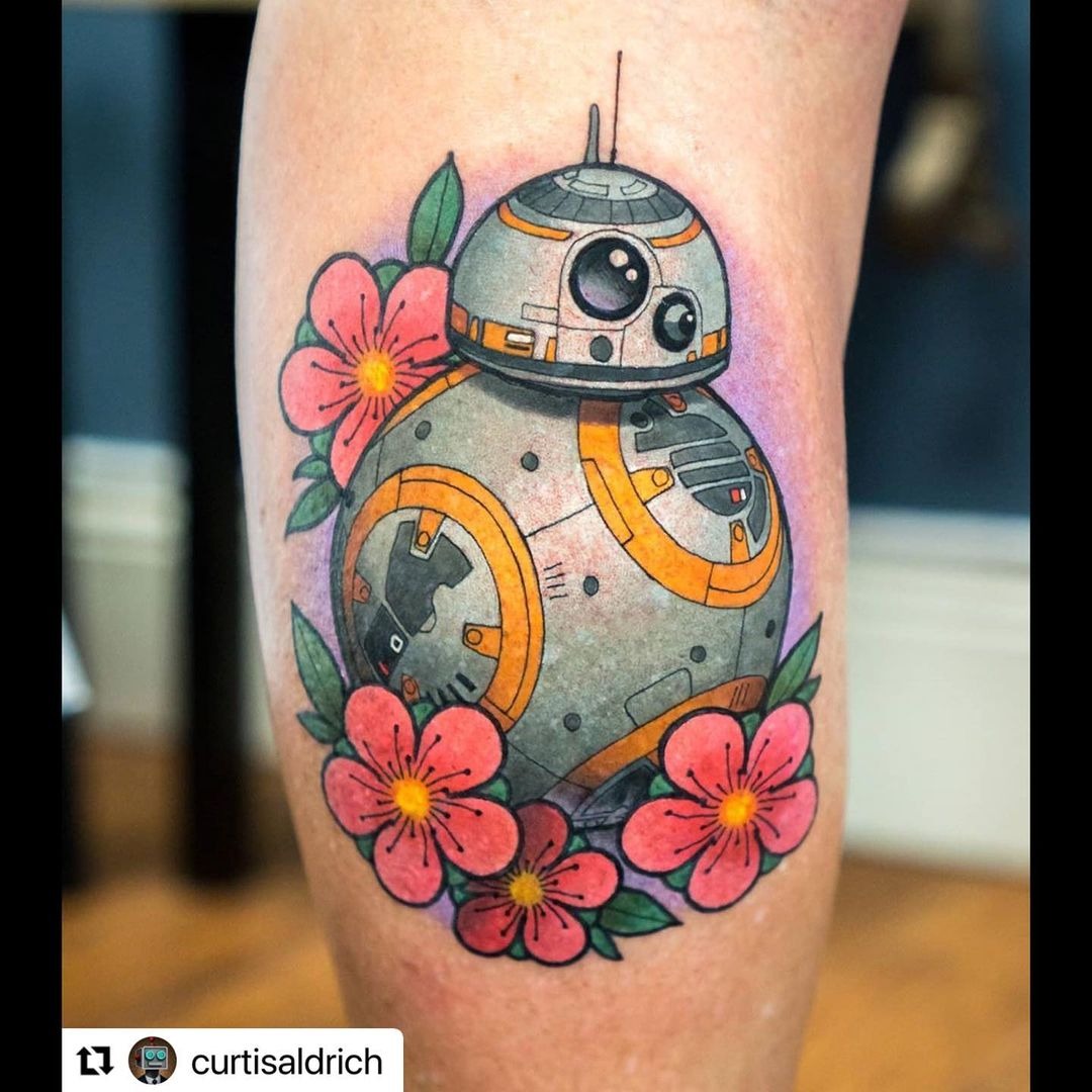 Flowery BB-8 Star Wars Tattoo Tattoo Design