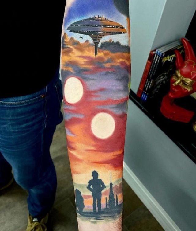 Tatooine Sunrise Star Wars Arm Tattoo Tattoo Design