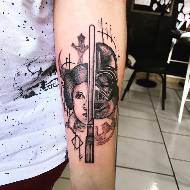 Two Sided Star Wars Tattoo Tattoo Design