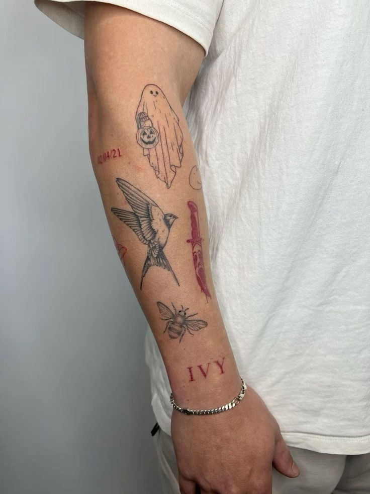 Bold Men Arm Sticker Sleeve with Graphic Edge Tattoo Design