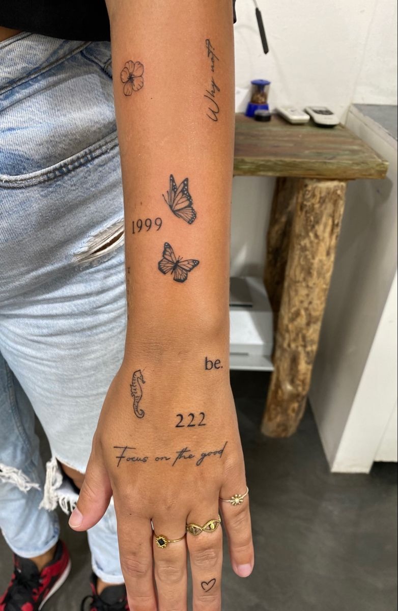 Whimsical Full Sticker Sleeve with Dainty Energy Tattoo Design