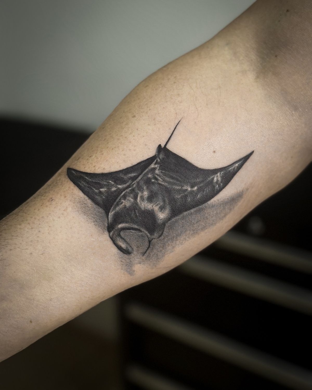 Dark Realism Manta Style Tattoo Design