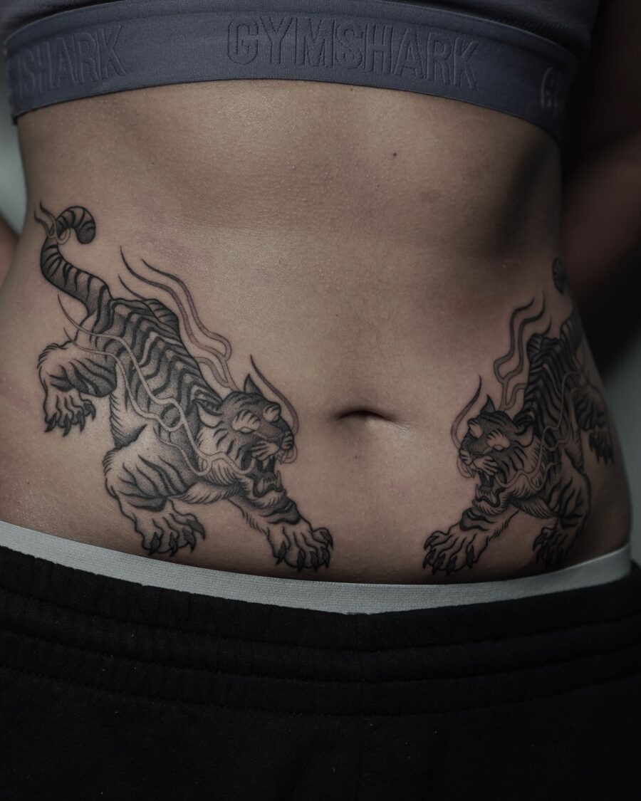 Bold tiger tattoos showcasing fierce aesthetics Tattoo Design