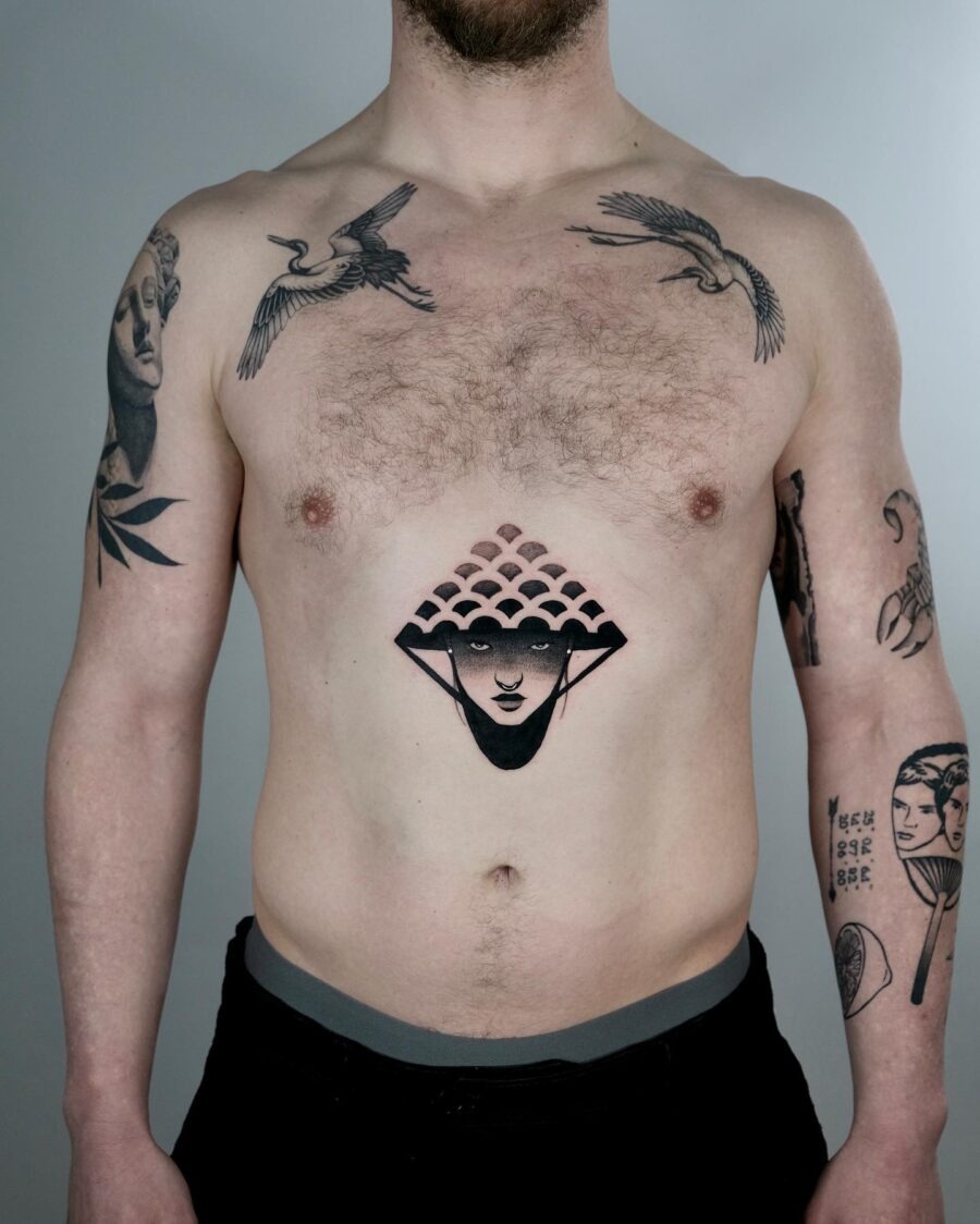 Stunning Minimalist Stomach Tattoo Design Tattoo Design