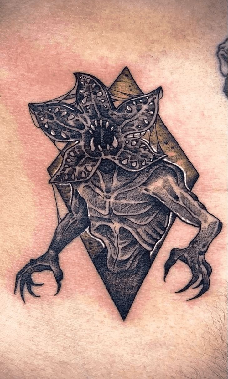 Classic Demogorgon with Diamond Frame Tattoo Design