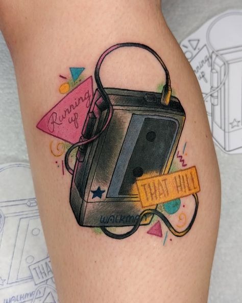 Colorful Walkman Tribute to Max Tattoo Design