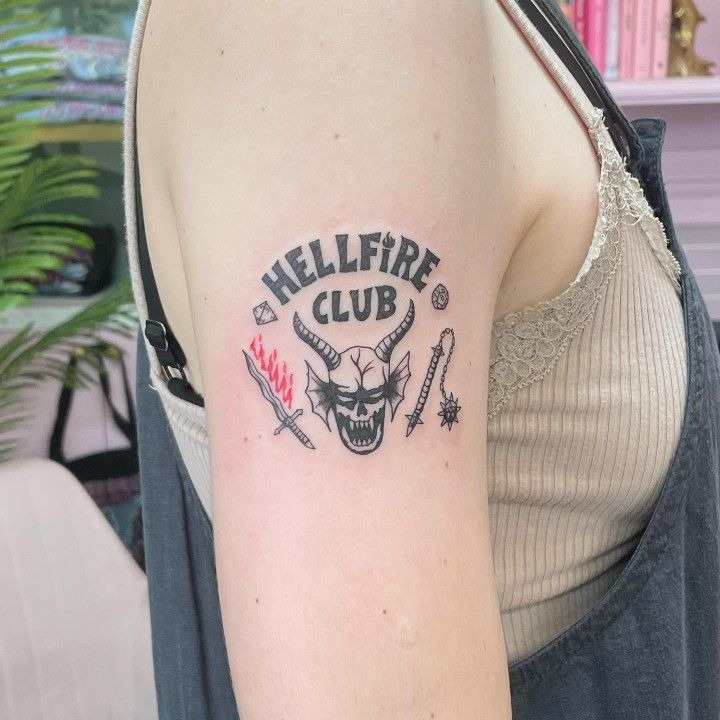 Hellfire Club Emblem with Eddie Energy Tattoo Design