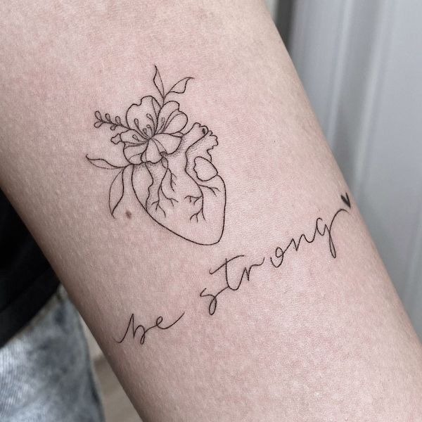 Be Strong Heart Tattoo Tattoo Design