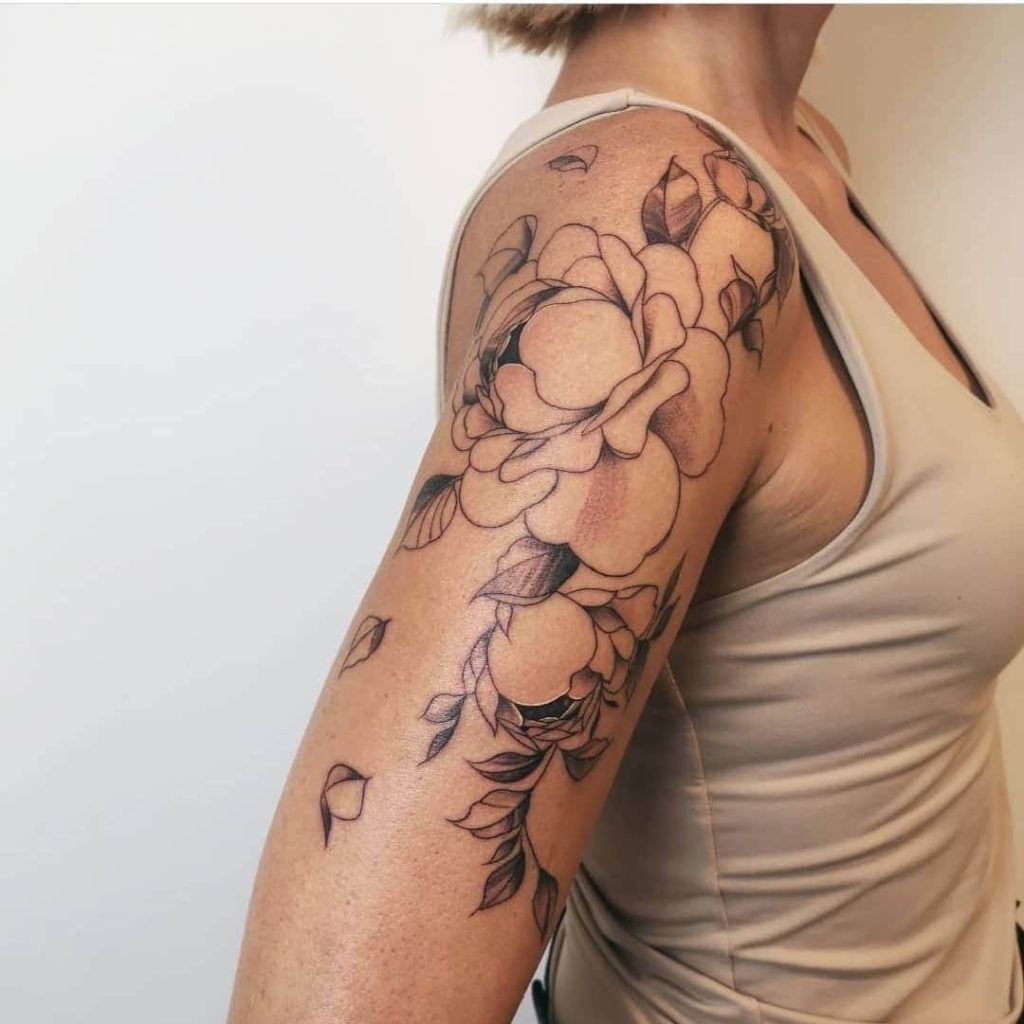Large Floral Sleeve Tattoo Design