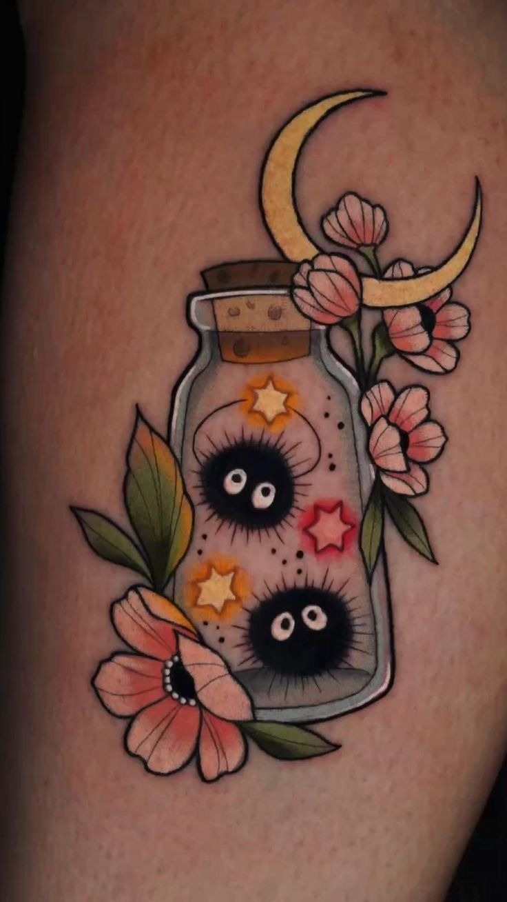 No Face in Bloom Tattoo Design