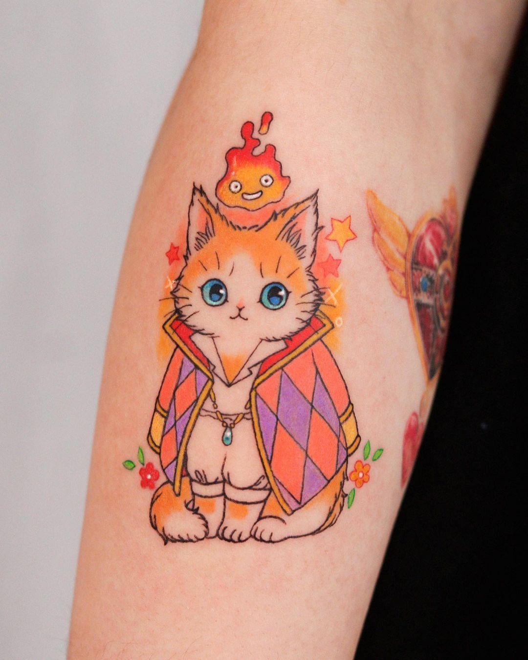 Totoro Sakura Bloom Tattoo Design