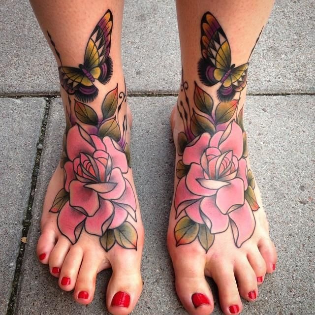 Ornamental Mandala Flow Across the Toes Tattoo Design