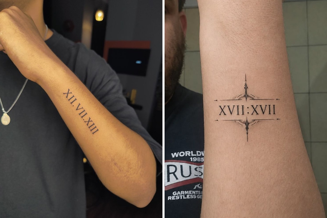 26+ Stylish Roman Numeral Tattoo Ideas That Make Meaningful Dates Look Beautiful Featured Lookbook Collage