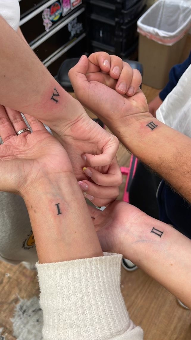 Matching Roman Numeral Wrist Tattoos Tattoo Design