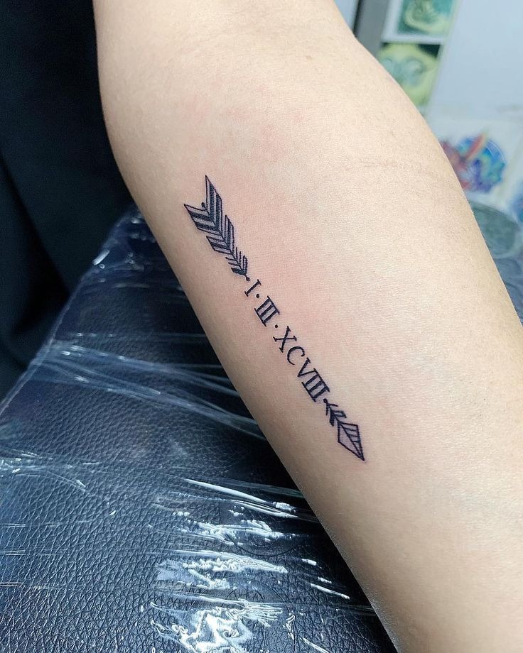 Roman Numeral Arrow Tattoo Tattoo Design