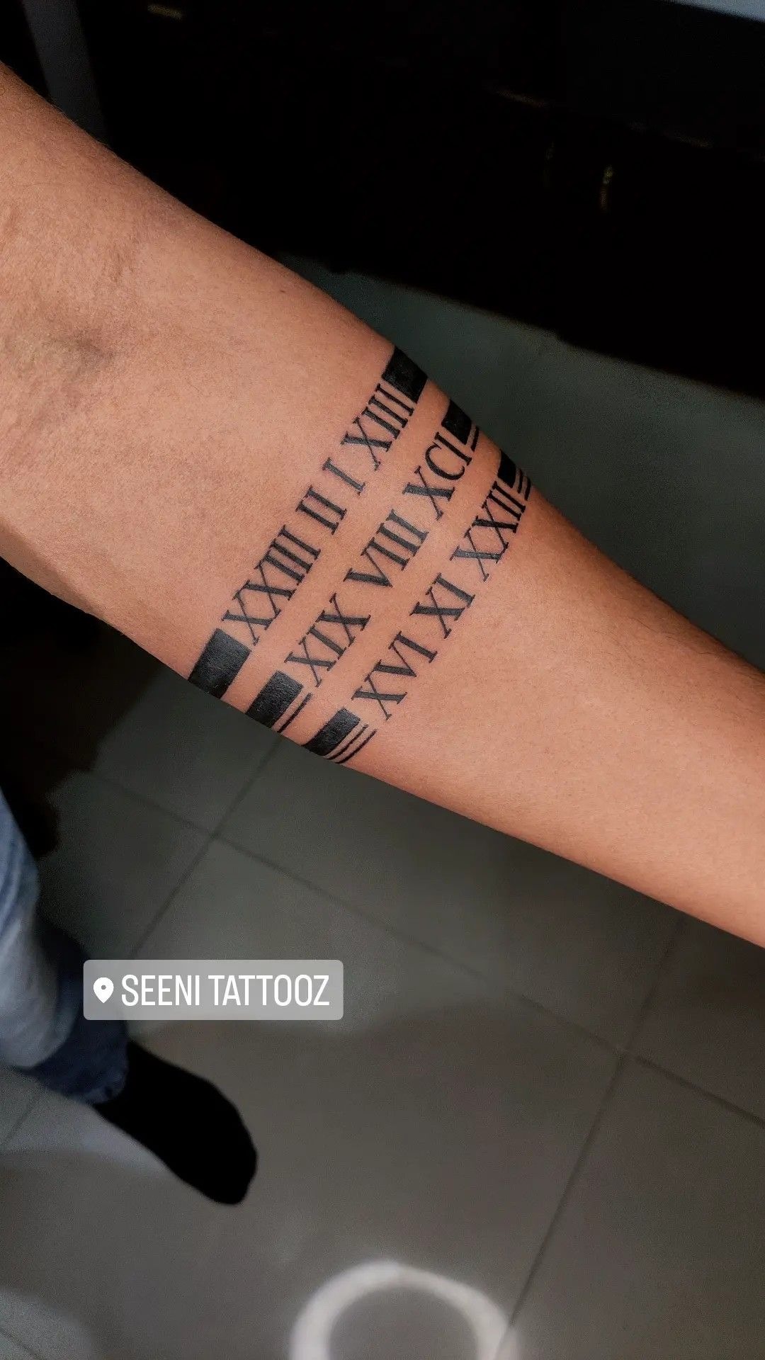 Triple Roman Numeral Band Tattoo Tattoo Design