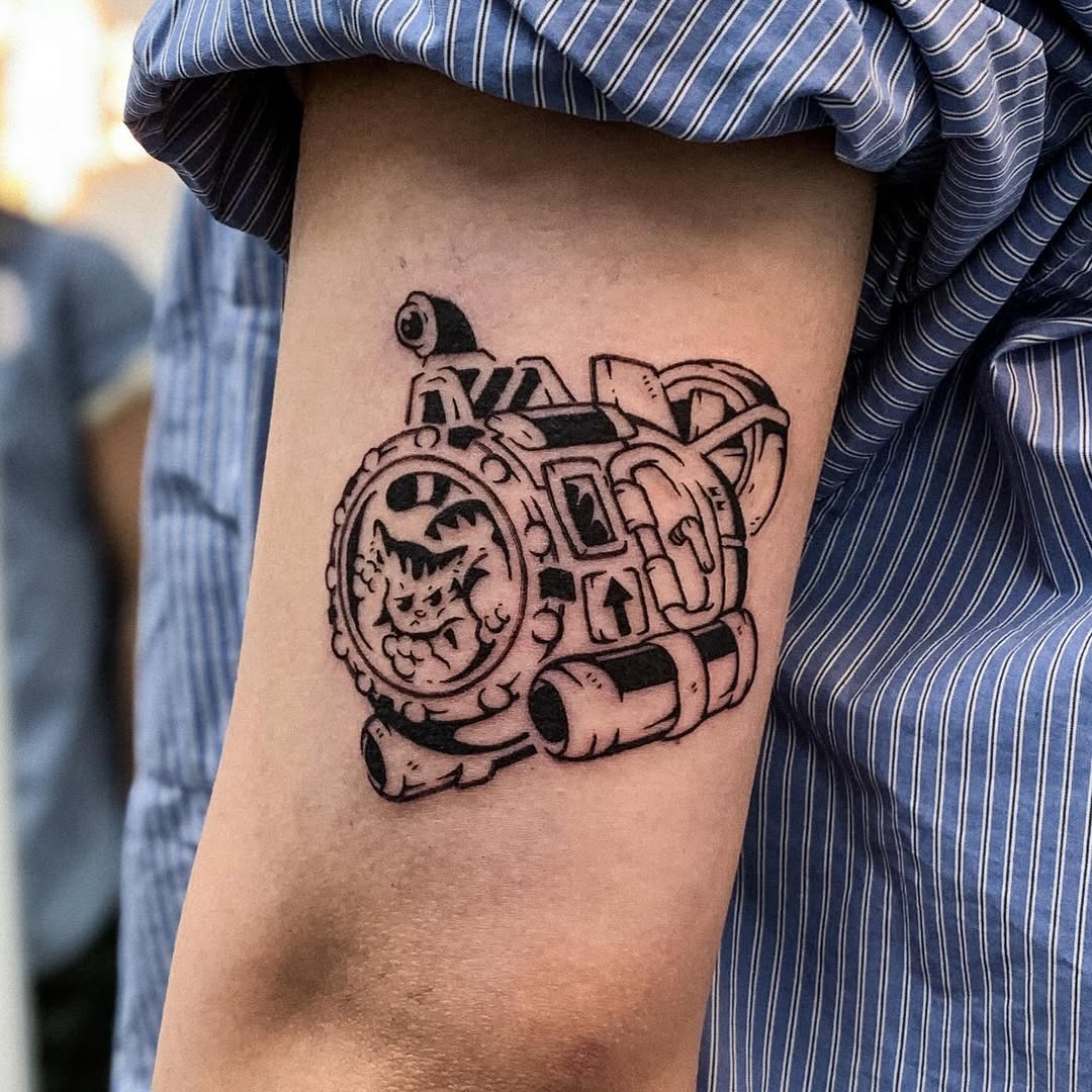 Detailed submarine tattoo with intricate design Tattoo Design
