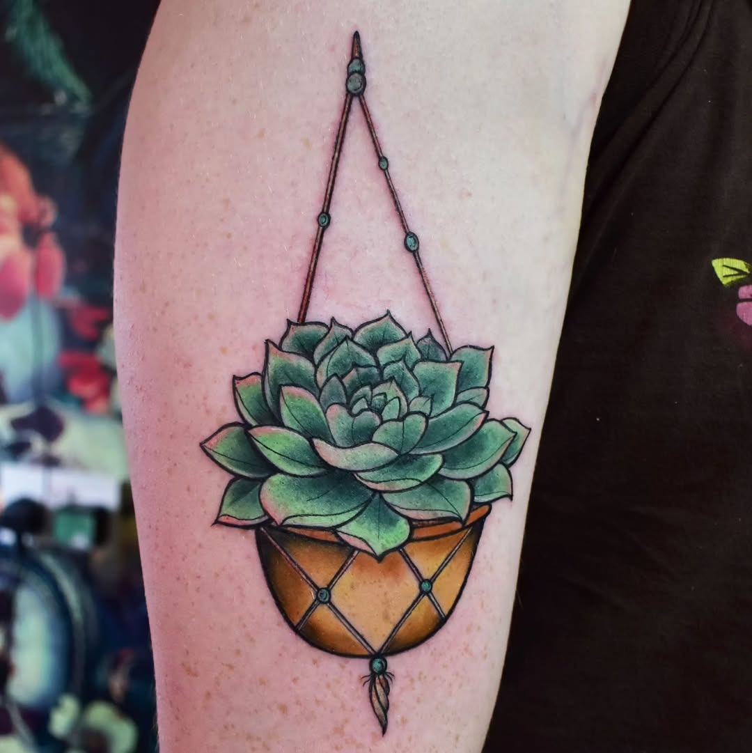 Stunning hanging succulent tattoo design Tattoo Design