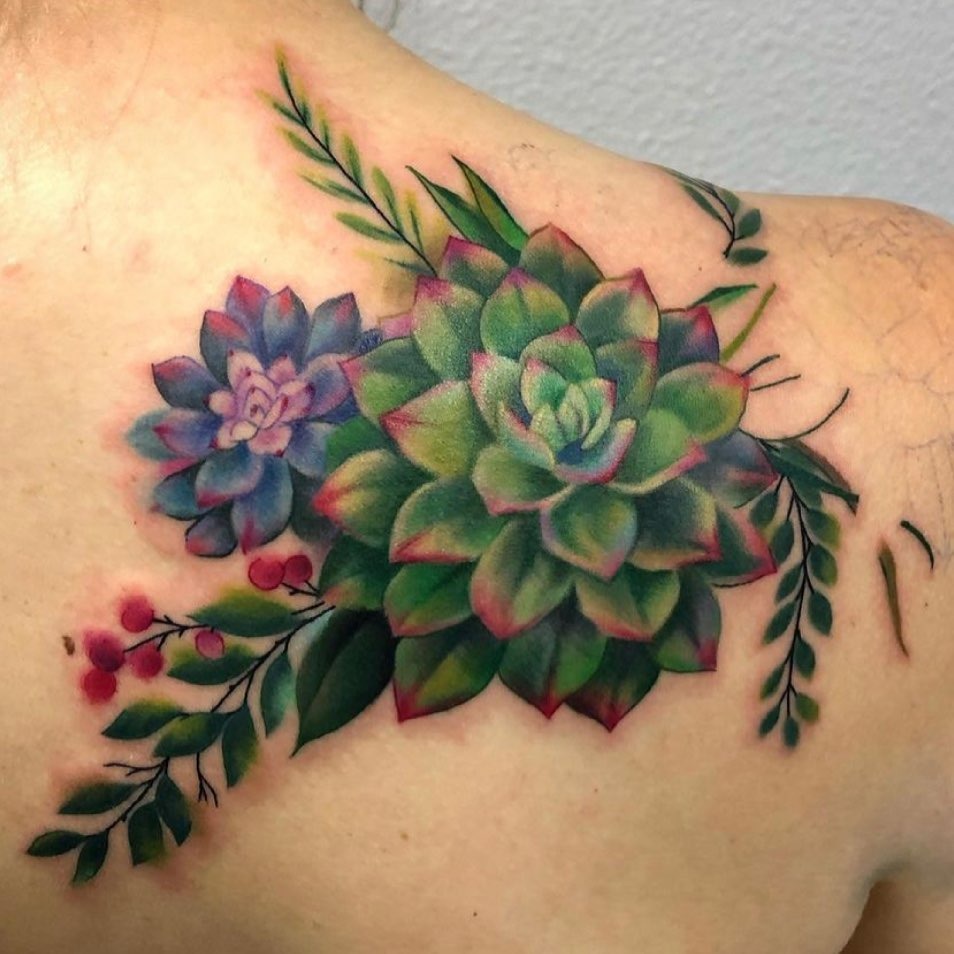 Vibrant Succulent Tattoo Celebrating Nature’s Beauty Tattoo Design