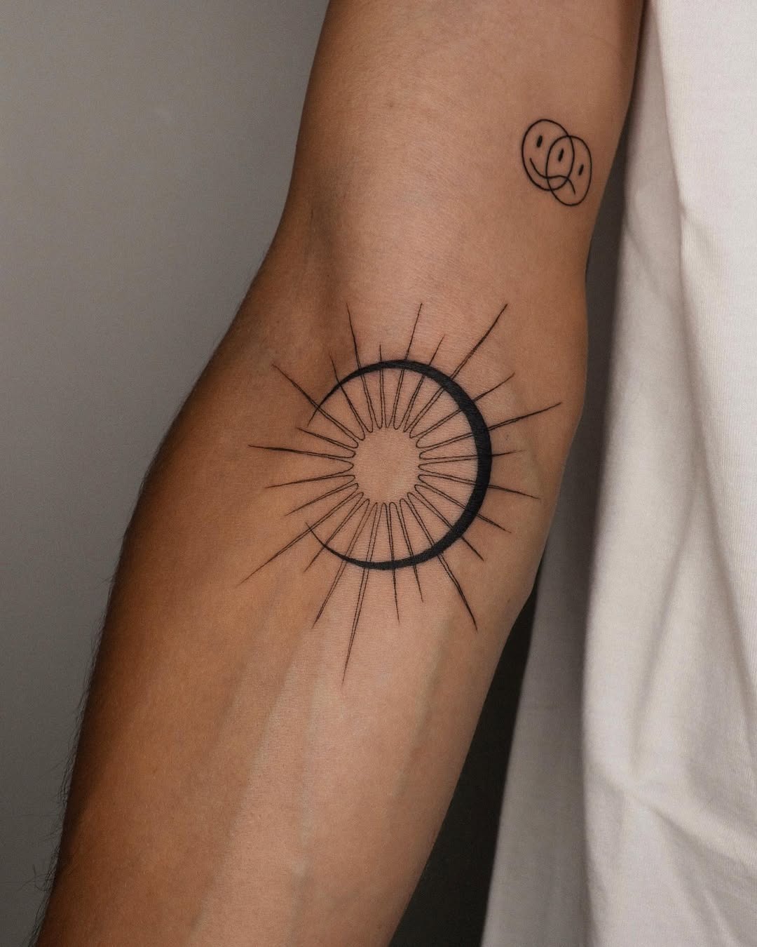 Minimalist sun and moon tattoo Design Tattoo Design