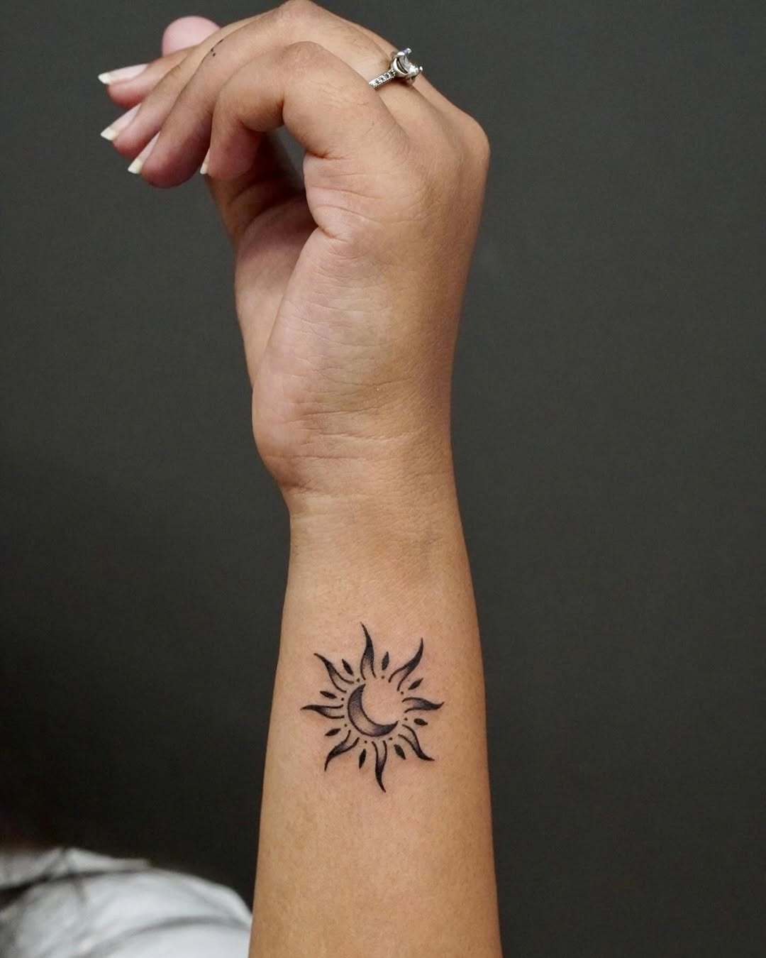 Minimalist Sun and Moon Tattoo Design Tattoo Design